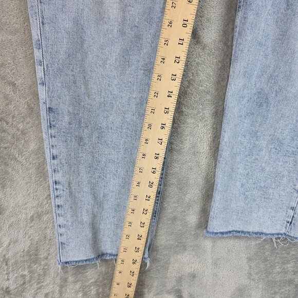 Old Navy Jeans Womens 12 Extra High-Rise Sky Hi Straight Button Fly Raw Hem - Picture 4 of 13